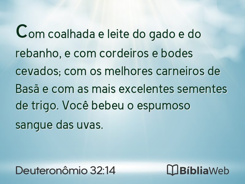 Deuteronômio 32:14 em imagem para compartilhar