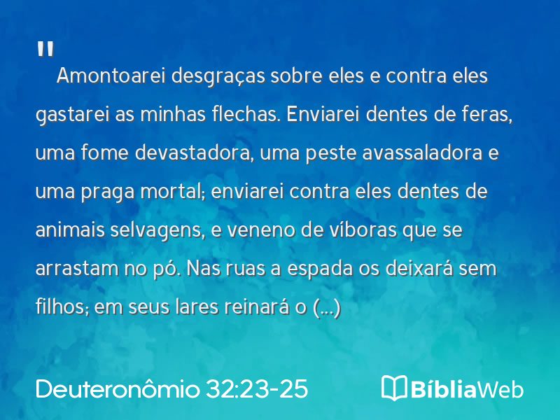 Deuteronômio 32:23-25 em imagem para compartilhar