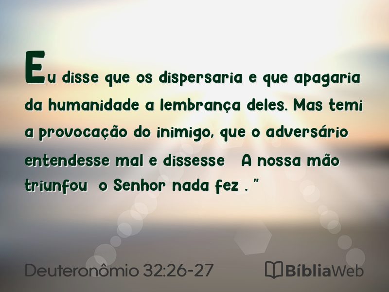 Deuteronômio 32:26-27 em imagem para compartilhar