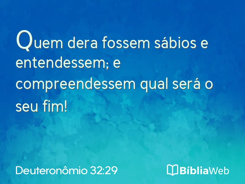 Deuteronômio 32:29 em imagem para compartilhar