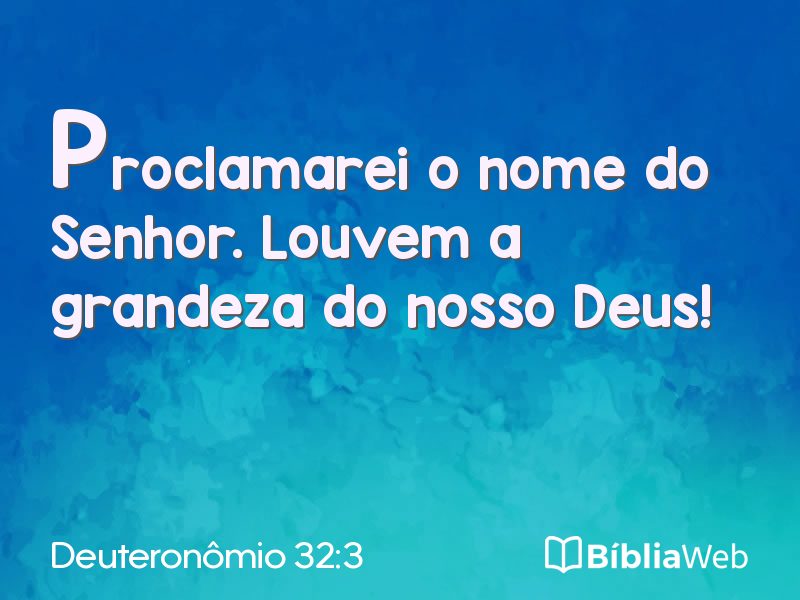 Deuteronômio 32:3 em imagem para compartilhar