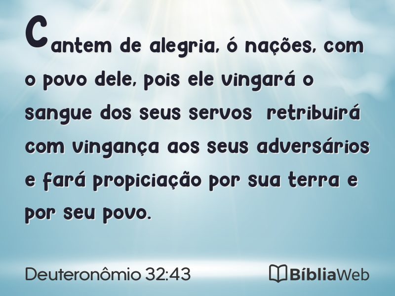 Deuteronômio 32:43 em imagem para compartilhar