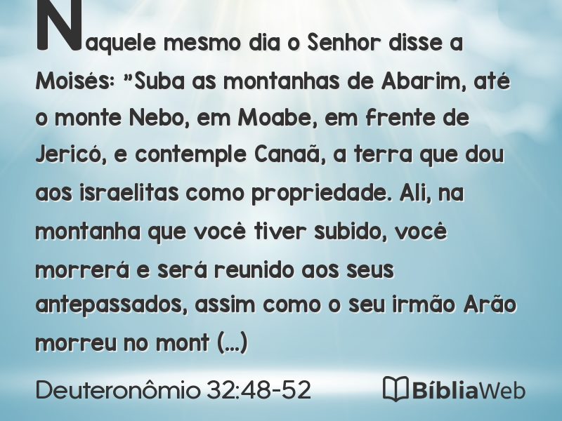 Deuteronômio 32:48-52 em imagem para compartilhar