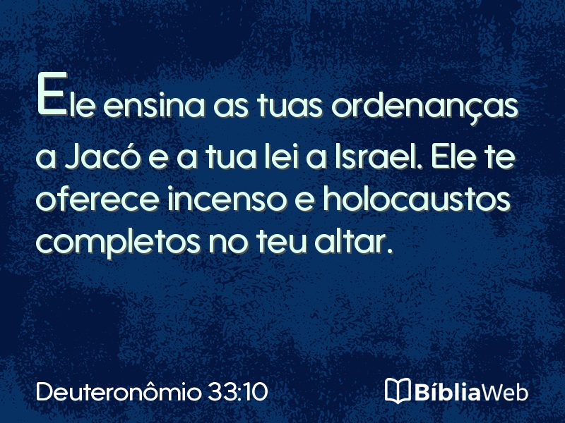 Deuteronômio 33:10 em imagem para compartilhar