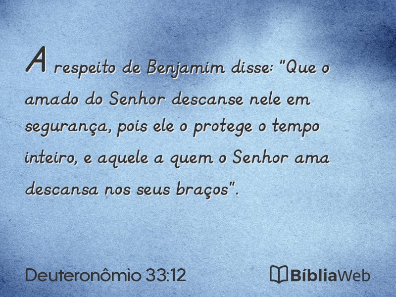 Deuteronômio 33:12 em imagem para compartilhar