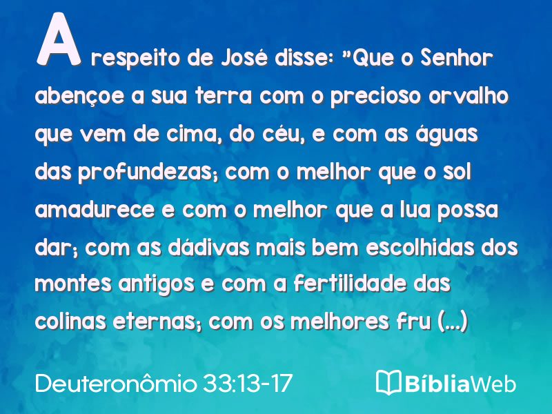 Deuteronômio 33:13-17 em imagem para compartilhar