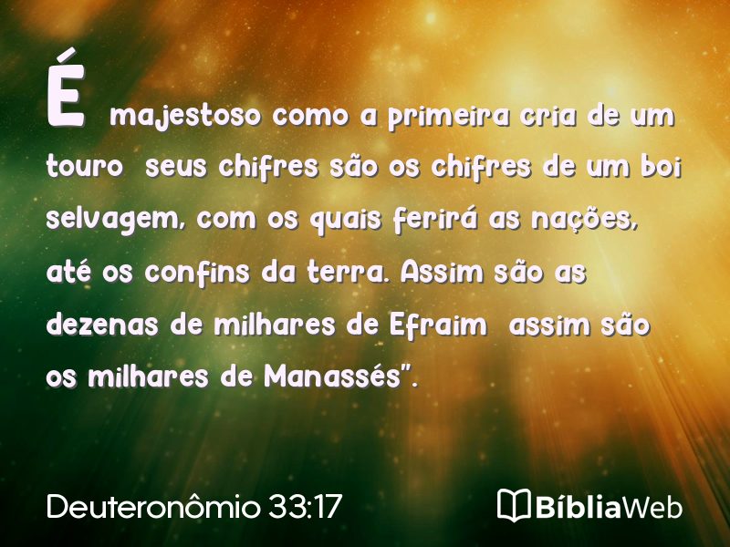 Deuteronômio 33:17 em imagem para compartilhar
