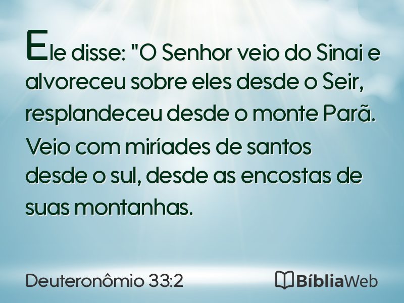Deuteronômio 33:2 em imagem para compartilhar