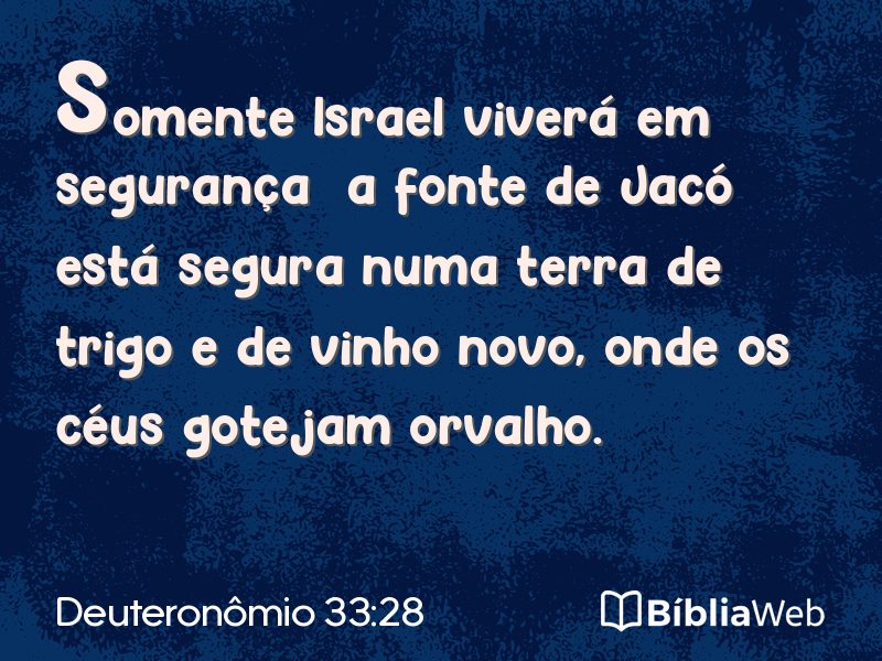 Deuteronômio 33:28 em imagem para compartilhar