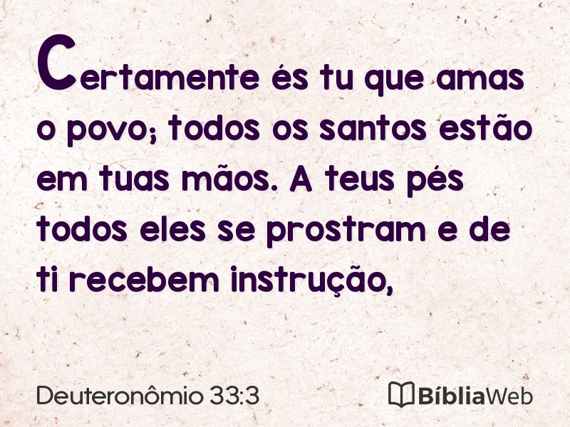 Deuteronômio 33:3 em imagem para compartilhar