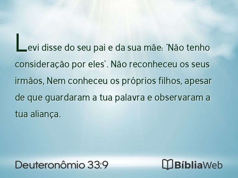 Deuteronômio 33:9 em imagem para compartilhar