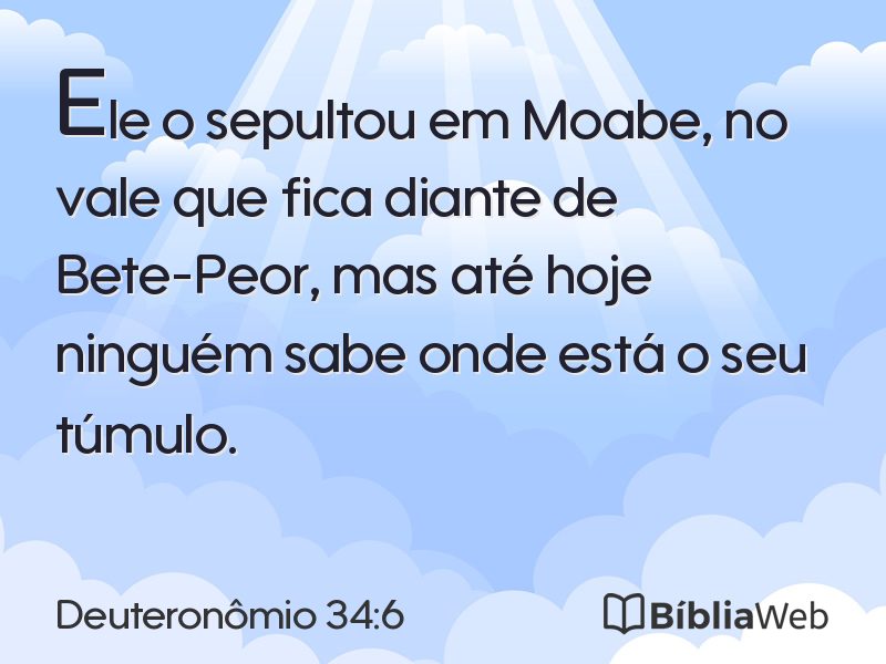 Deuteronômio 34:6 em imagem para compartilhar