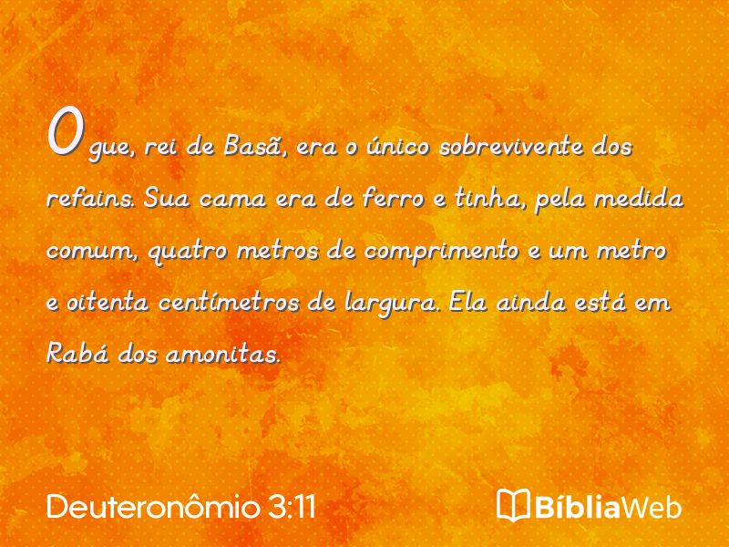 Deuteronômio 3:11 em imagem para compartilhar