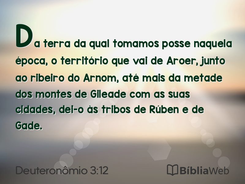 Deuteronômio 3:12 em imagem para compartilhar