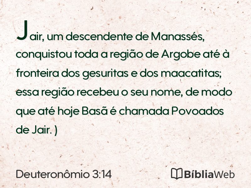 Deuteronômio 3:14 em imagem para compartilhar