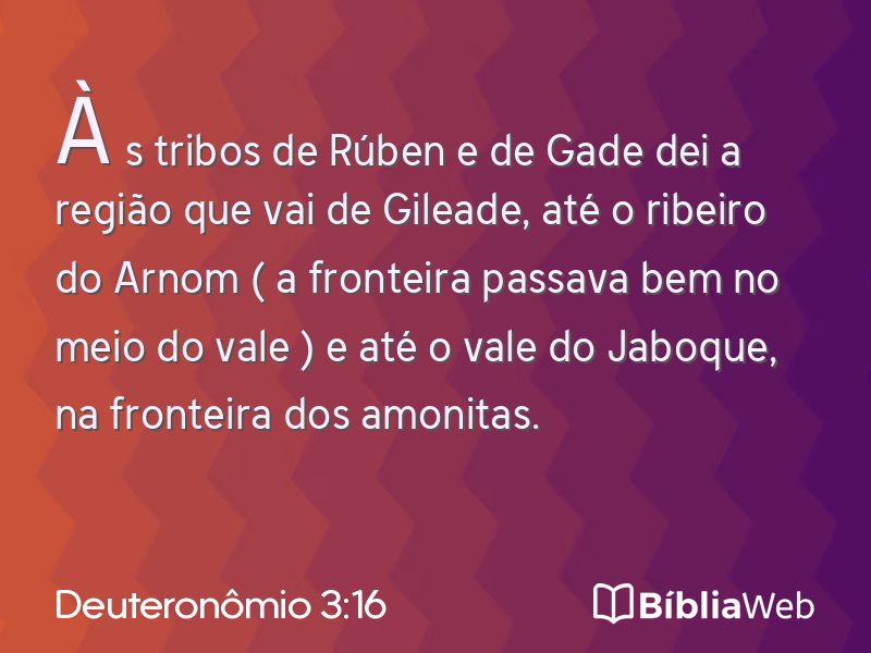 Deuteronômio 3:16 em imagem para compartilhar