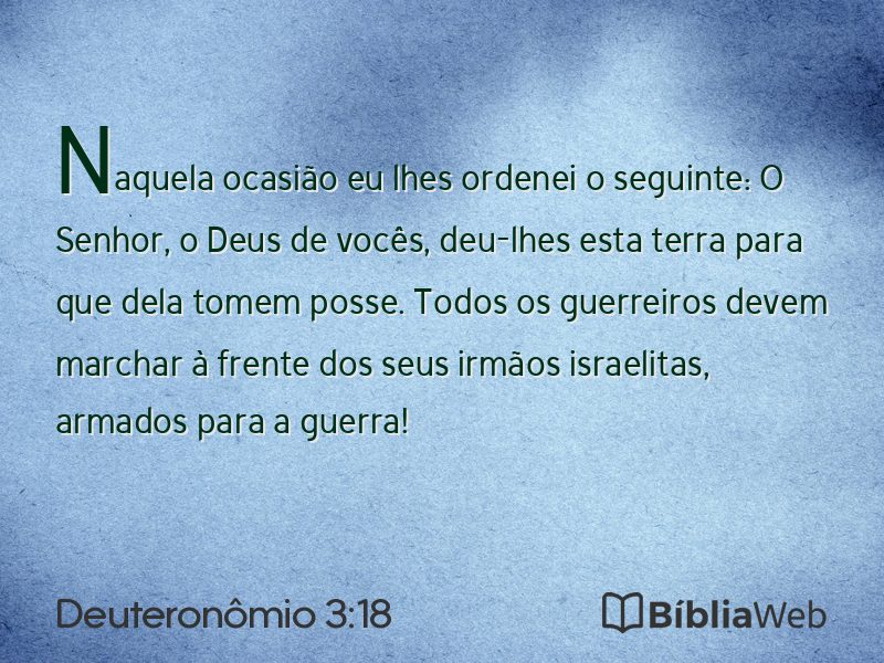 Deuteronômio 3:18 em imagem para compartilhar