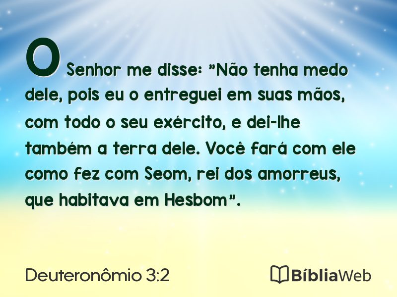 Deuteronômio 3:2 em imagem para compartilhar