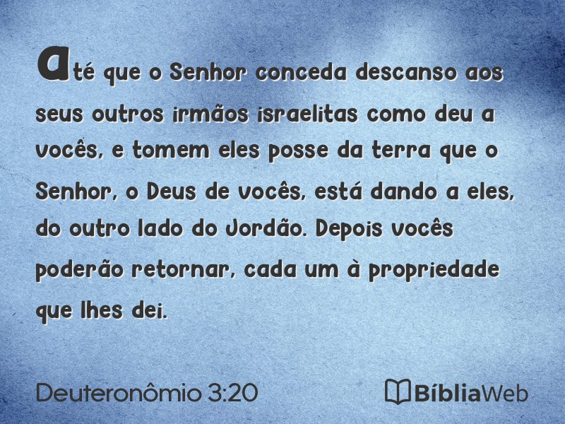 Deuteronômio 3:20 em imagem para compartilhar