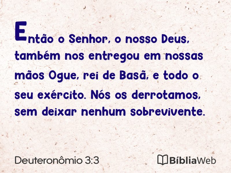 Deuteronômio 3:3 em imagem para compartilhar