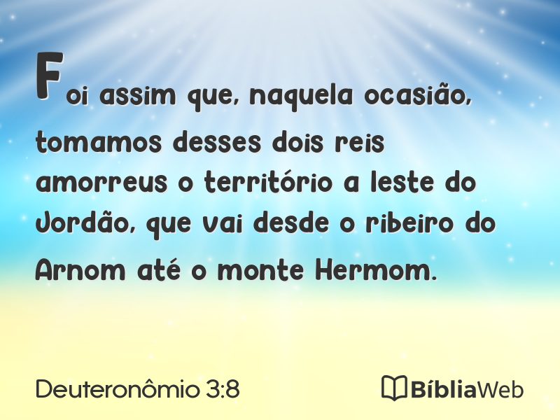 Deuteronômio 3:8 em imagem para compartilhar