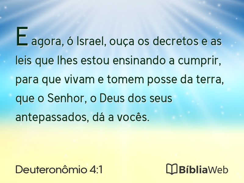 Deuteronômio 4:1 em imagem para compartilhar
