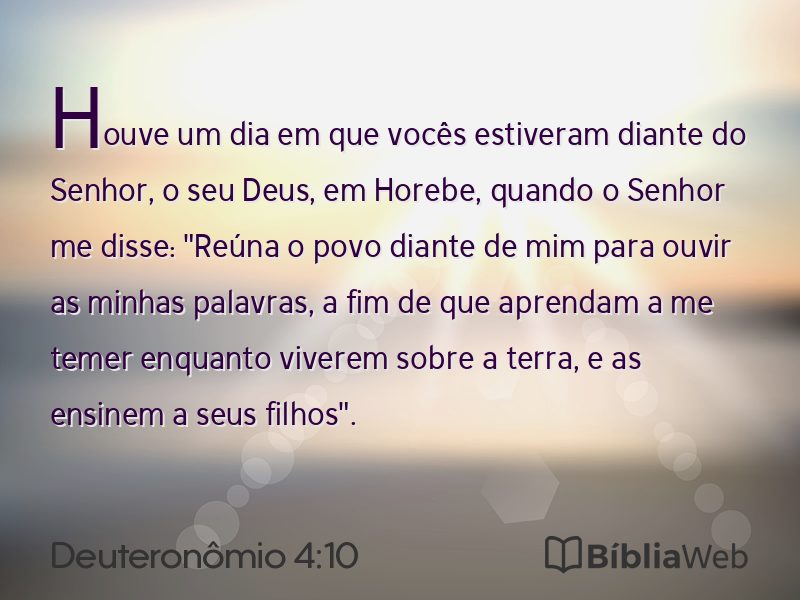 Deuteronômio 4:10 em imagem para compartilhar