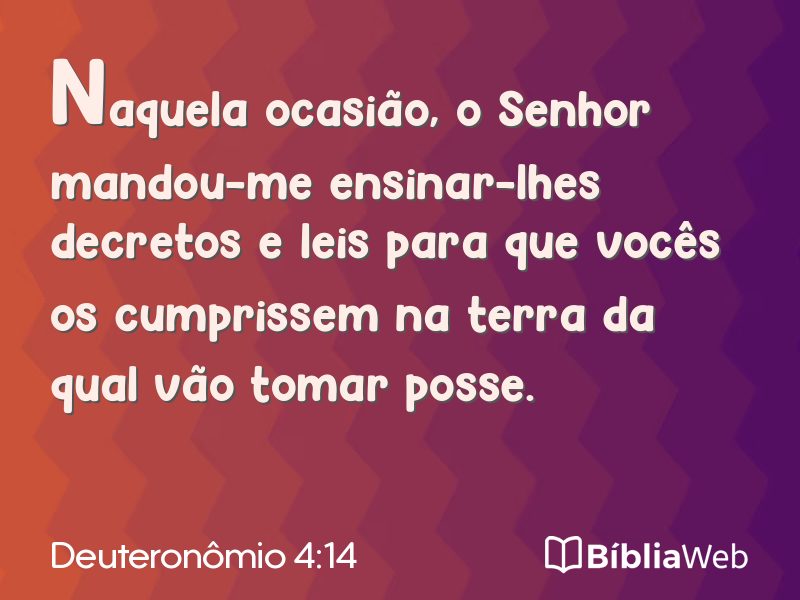 Deuteronômio 4:14 em imagem para compartilhar