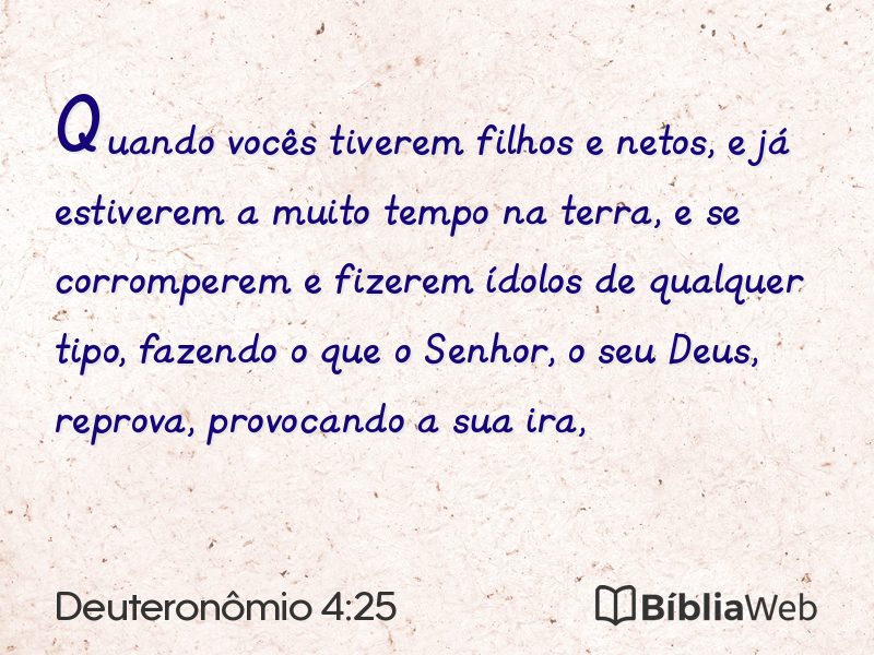 Deuteronômio 4:25 em imagem para compartilhar