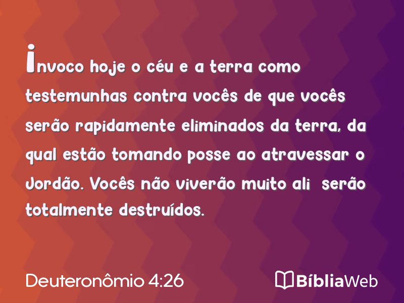 Deuteronômio 4:26 em imagem para compartilhar