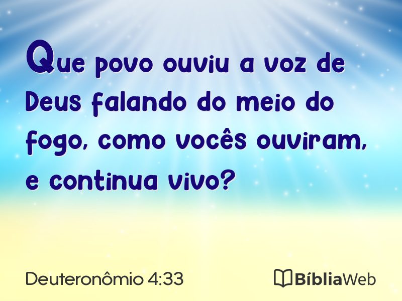 Deuteronômio 4:33 em imagem para compartilhar