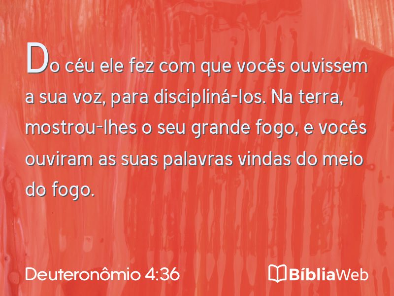 Deuteronômio 4:36 em imagem para compartilhar