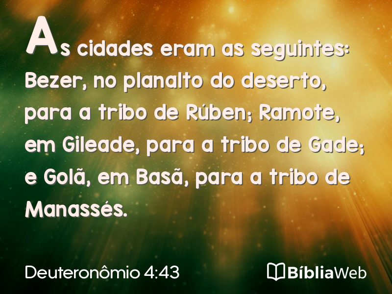 Deuteronômio 4:43 em imagem para compartilhar