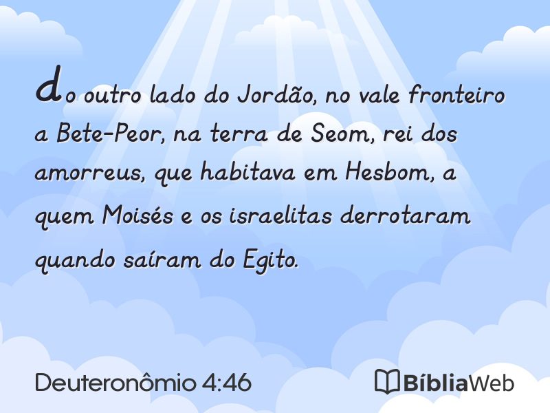 Deuteronômio 4:46 em imagem para compartilhar