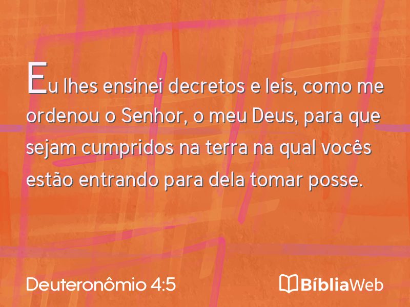Deuteronômio 4:5 em imagem para compartilhar