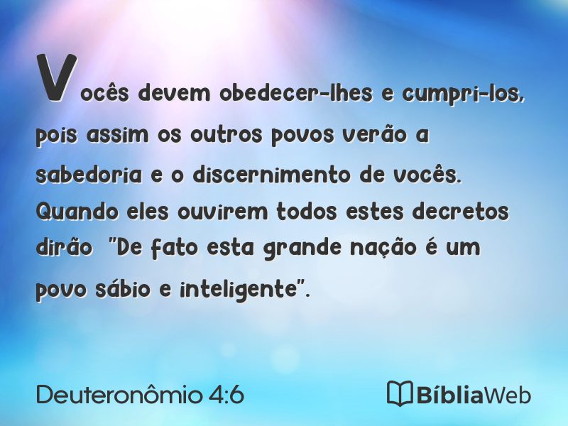 Deuteronômio 4:6 em imagem para compartilhar