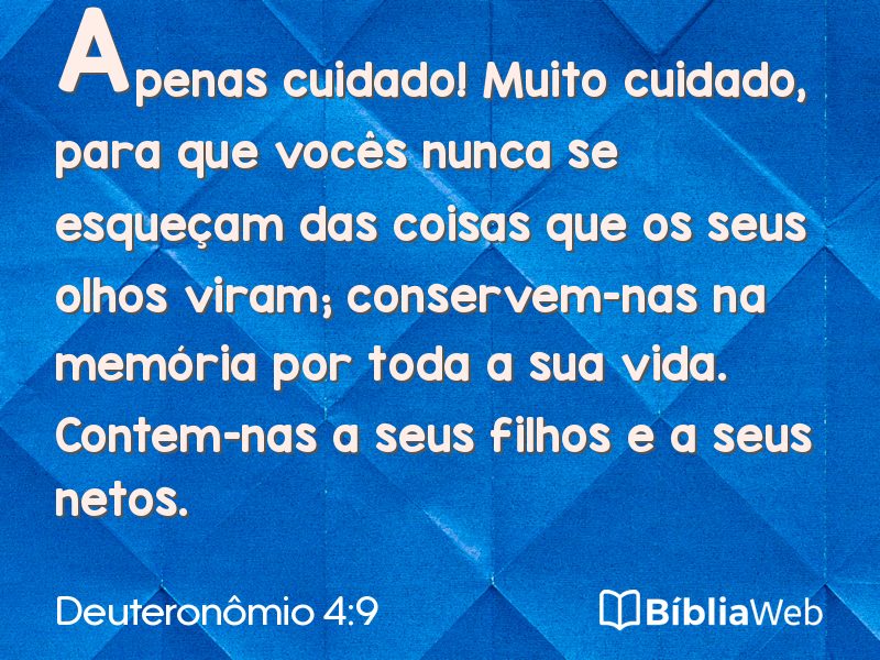 Deuteronômio 4:9 em imagem para compartilhar