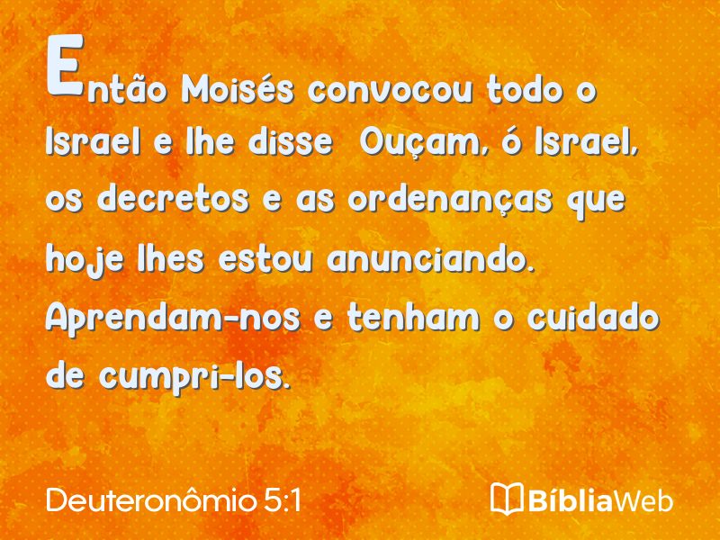 Deuteronômio 5:1 em imagem para compartilhar