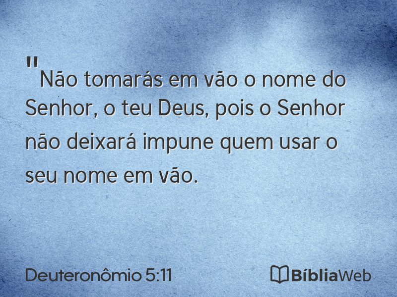 Deuteronômio 5:11 em imagem para compartilhar