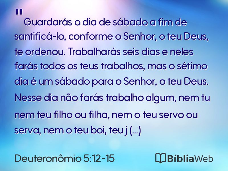 Deuteronômio 5:12-15 em imagem para compartilhar