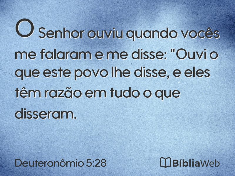 Deuteronômio 5:28 em imagem para compartilhar