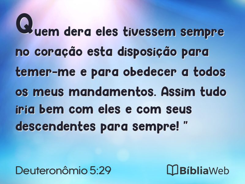 Deuteronômio 5:29 em imagem para compartilhar