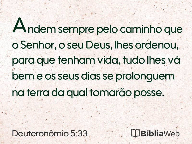 Deuteronômio 5:33 em imagem para compartilhar