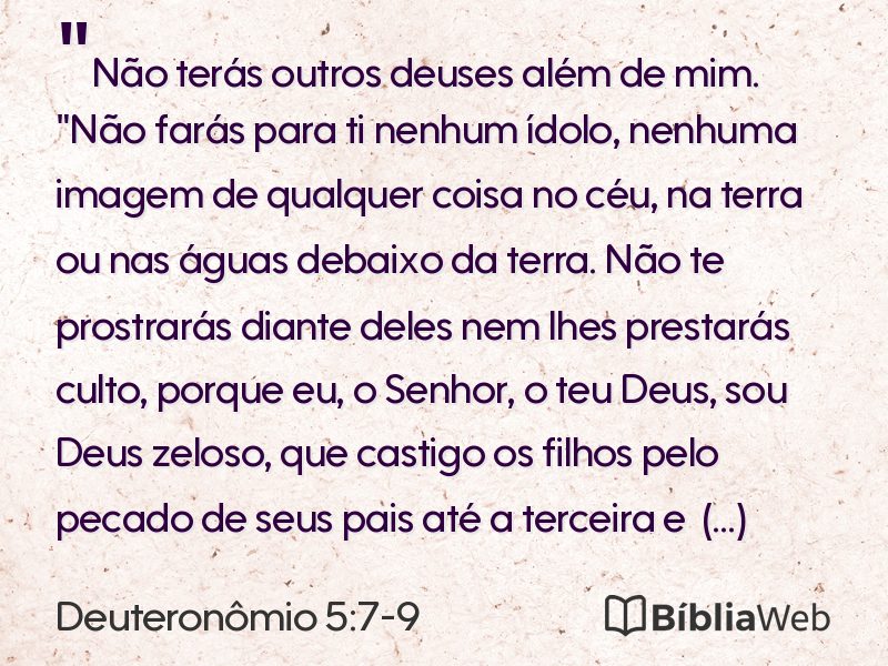 Deuteronômio 5:7-9 em imagem para compartilhar