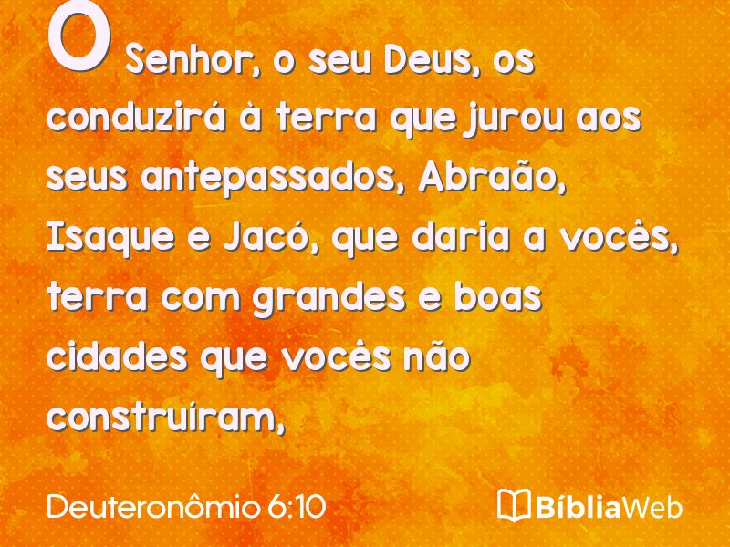 Deuteronômio 6:10 em imagem para compartilhar