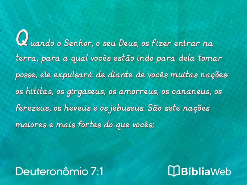 Deuteronômio 7:1 em imagem para compartilhar