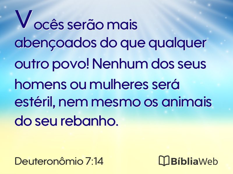 Deuteronômio 7:14 em imagem para compartilhar