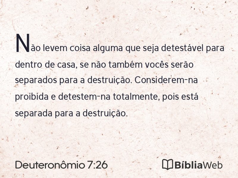 Deuteronômio 7:26 em imagem para compartilhar