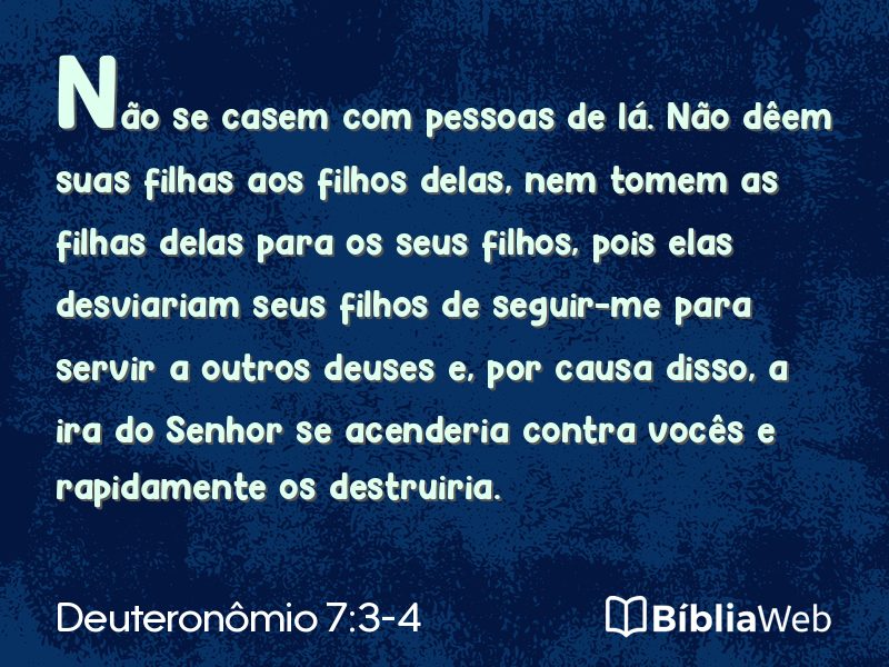 Deuteronômio 7:3-4 em imagem para compartilhar
