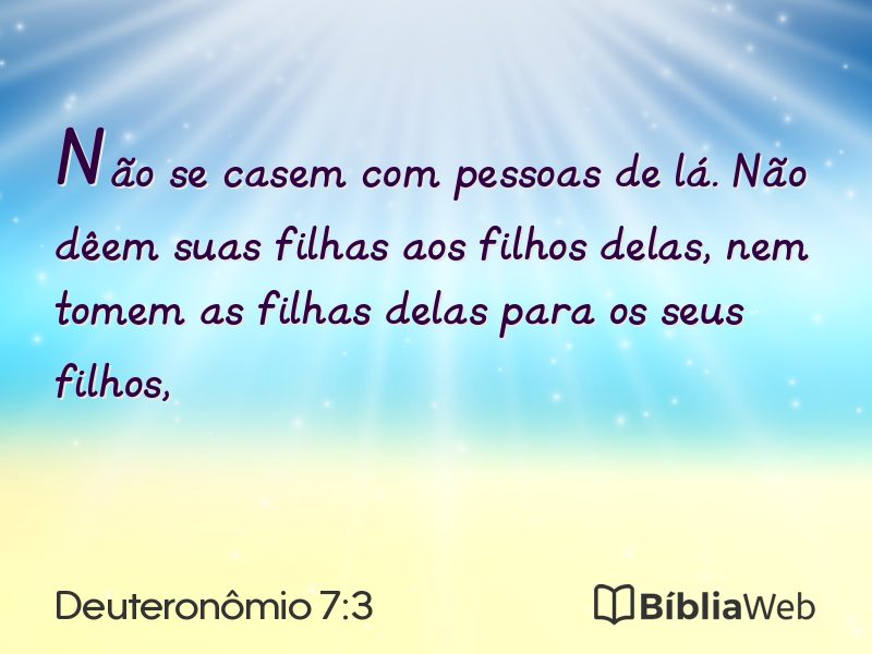 Deuteronômio 7:3 em imagem para compartilhar